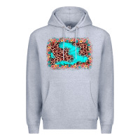 Heather Grey easter Leopard turquoise background Premium Hoodie - JahusDesignShop
