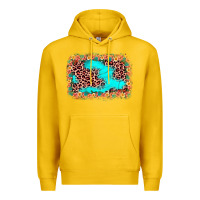 Lemon easter Leopard turquoise background Premium Hoodie - JahusDesignShop