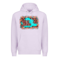 Lilac easter Leopard turquoise background Premium Hoodie - JahusDesignShop