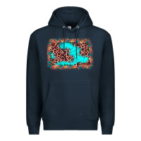 Navy easter Leopard turquoise background Premium Hoodie - JahusDesignShop