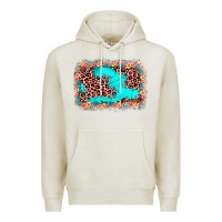 Oatmeal Heather easter Leopard turquoise background Premium Hoodie - JahusDesignShop