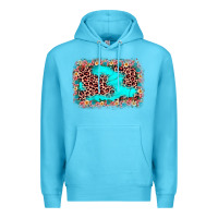Ocean Blue easter Leopard turquoise background Premium Hoodie - JahusDesignShop