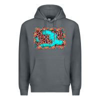 Rock easter Leopard turquoise background Premium Hoodie - JahusDesignShop