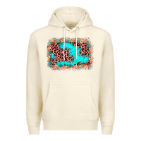 Sandshell easter Leopard turquoise background Premium Hoodie - JahusDesignShop