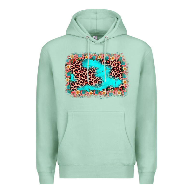 Easter Leopard Turquoise Background Premium Hoodie by JahusDesignShop | Teevron