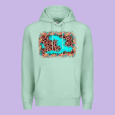 Easter Leopard Turquoise Background Premium Hoodie Designed By Jahusdesignshop