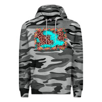 Slate Camo easter Leopard turquoise background Premium Hoodie - JahusDesignShop