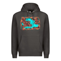 Smoke easter Leopard turquoise background Premium Hoodie - JahusDesignShop