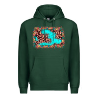 Sports Green easter Leopard turquoise background Premium Hoodie - JahusDesignShop