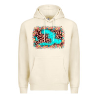 Tofu easter Leopard turquoise background Premium Hoodie - JahusDesignShop