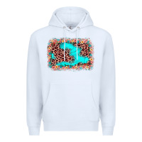 White easter Leopard turquoise background Premium Hoodie - JahusDesignShop