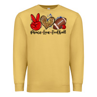 Antique Gold peace love football Premium Sweatshirt - Zillion Design Studio