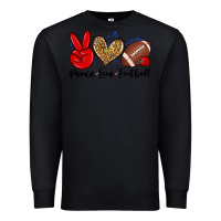 Black peace love football Premium Sweatshirt - Zillion Design Studio