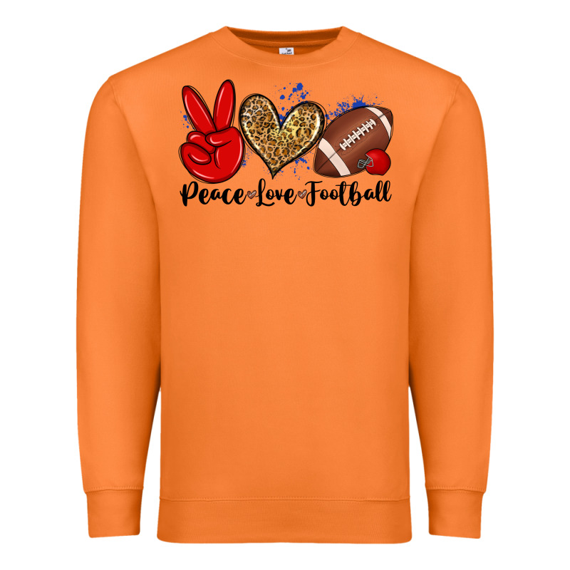 Peace Love Football Premium Sweatshirt by Zillion Design Studio | Teevron