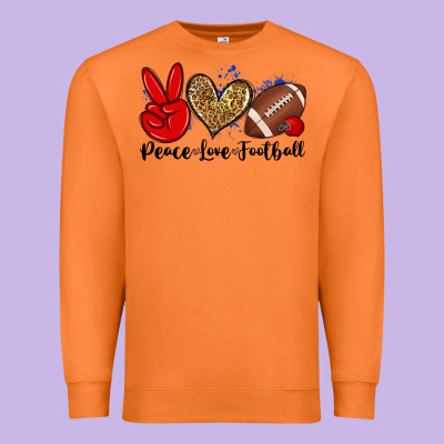 Peace Love Football Premium Sweatshirt Designed By Zillion Design Studio