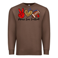 Chestnut peace love football Premium Sweatshirt - Zillion Design Studio