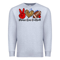 Heather Grey peace love football Premium Sweatshirt - Zillion Design Studio