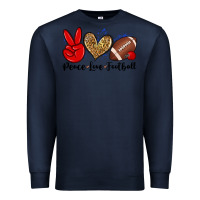 Navy peace love football Premium Sweatshirt - Zillion Design Studio
