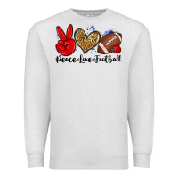Oatmeal Heather peace love football Premium Sweatshirt - Zillion Design Studio