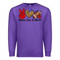 Purple peace love football Premium Sweatshirt - Zillion Design Studio