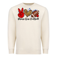 Sandshell peace love football Premium Sweatshirt - Zillion Design Studio