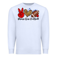 White peace love football Premium Sweatshirt - Zillion Design Studio