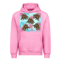 Fuchsia Pink dinosaur stegosaurus Urban Hoodie - Artiststas