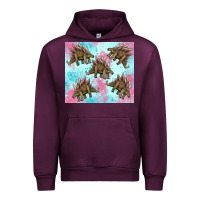 Mauve Wine dinosaur stegosaurus Urban Hoodie - Artiststas