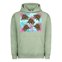 Pigment Oil Green dinosaur stegosaurus Urban Hoodie - Artiststas