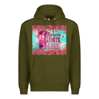 Army Green Breast cancer  no one fıghts alone tumbler Premium Hoodie - Artiststas