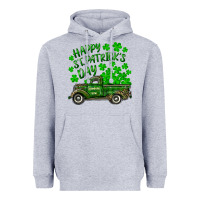 Heather Grey happy st. patricks day shamrock farm truck Heavyweight Hoodie - RanaPortraitStore