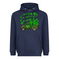 Navy happy st. patricks day shamrock farm truck Heavyweight Hoodie - RanaPortraitStore