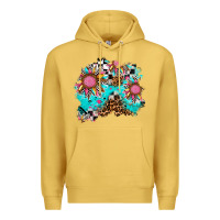 Antique Gold race sunflower patches Premium Hoodie - AdoDesignShop