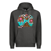 Charcoal Heather race sunflower patches Premium Hoodie - AdoDesignShop