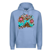 Colony Blue race sunflower patches Premium Hoodie - AdoDesignShop
