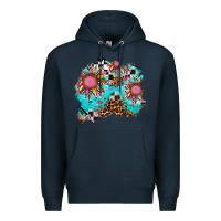 Navy race sunflower patches Premium Hoodie - AdoDesignShop