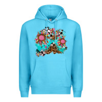 Ocean Blue race sunflower patches Premium Hoodie - AdoDesignShop