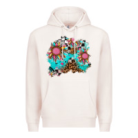 Pale Pink race sunflower patches Premium Hoodie - AdoDesignShop