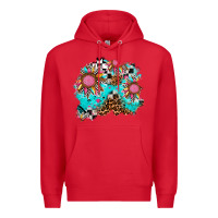 Red race sunflower patches Premium Hoodie - AdoDesignShop