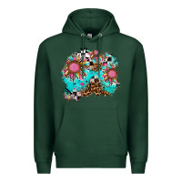 Sports Green race sunflower patches Premium Hoodie - AdoDesignShop