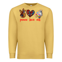 Antique Gold peace love art Premium Sweatshirt - texasbilliewilder