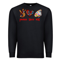 Black peace love art Premium Sweatshirt - texasbilliewilder