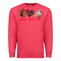 Cardinal peace love art Premium Sweatshirt - texasbilliewilder