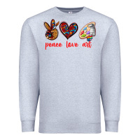 Heather Grey peace love art Premium Sweatshirt - texasbilliewilder