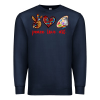 Navy peace love art Premium Sweatshirt - texasbilliewilder
