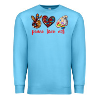 Ocean Blue peace love art Premium Sweatshirt - texasbilliewilder