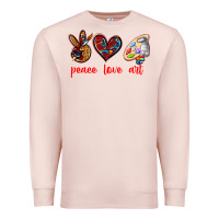 Pale Pink peace love art Premium Sweatshirt - texasbilliewilder