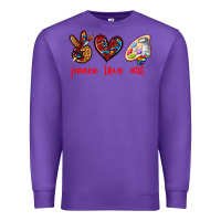 Purple peace love art Premium Sweatshirt - texasbilliewilder