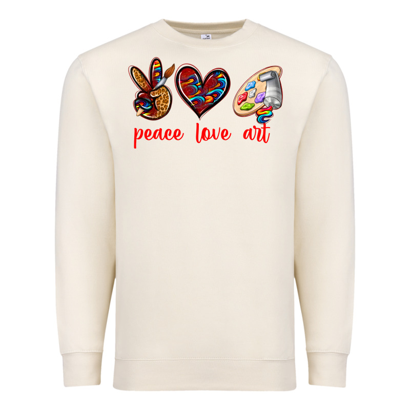 Peace Love Art Premium Sweatshirt by texasbilliewilder | Teevron