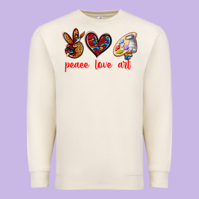 Peace Love Art Premium Sweatshirt Designed By Texasbilliewilder
